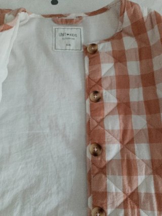 Abrigo acolchado cuadros naranja T9-10