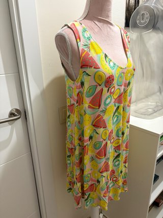 Vestido estampado frutas talla única