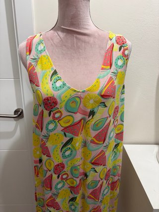 Vestido estampado frutas talla única
