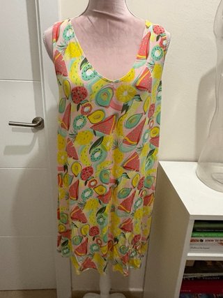 Vestido estampado frutas talla única