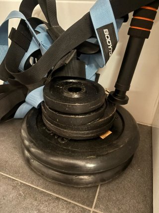 Kettlebell 12 kg , barra de pesas y Trx