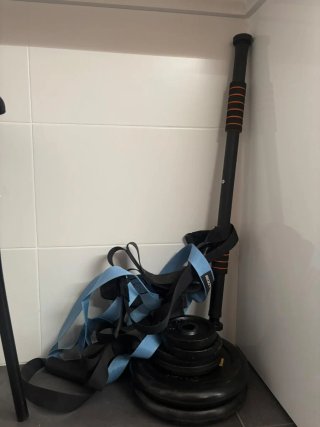 Kettlebell 12 kg , barra de pesas y Trx