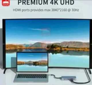 Hub USB Tipo C 11 en 1:4K HDMI VGA LAN Audio USB A