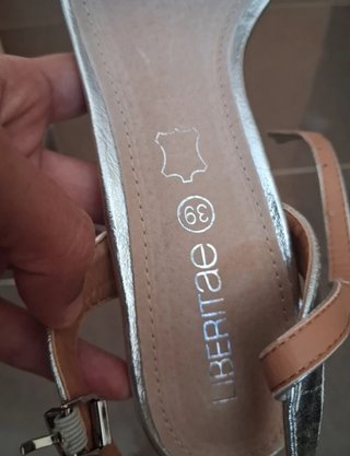 Sandalias Liberta Piel Talla 39 Plata