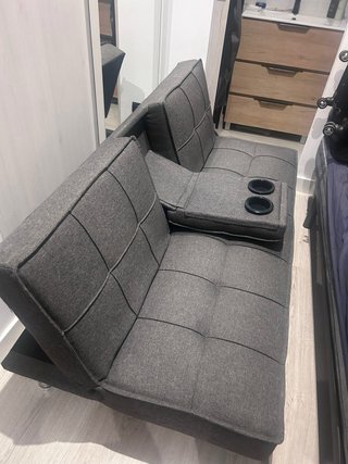Sofá Cama Gris Tela