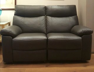 Sofá de piel reclinable 2 plazas