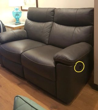 Sofá de piel reclinable 2 plazas