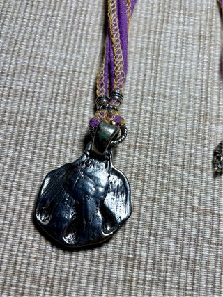 Collar concha metálica y perla nuevo