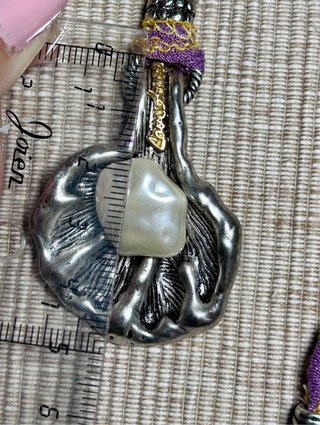 Collar concha metálica y perla nuevo