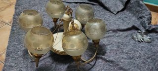 Lámpara de techo 6 luces cristal y metal