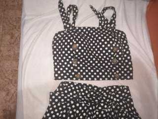 Conjunto top y pantalón lunares
