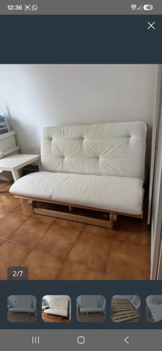 Sofá Cama Futón Ikea Madera Blanco