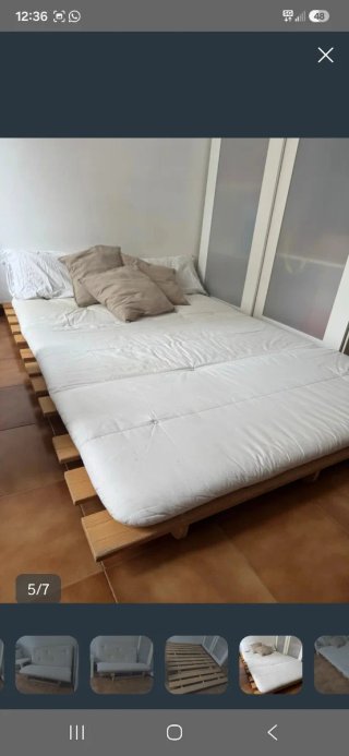 Sofá Cama Futón Ikea Madera Blanco