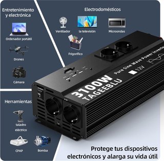 Inversor 12v a 220v 3100W Onda Pura