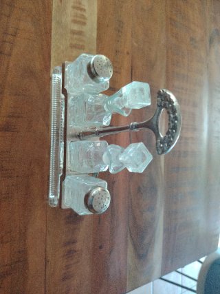 Juego Aceitera Vinagrera Antiguo Cristal