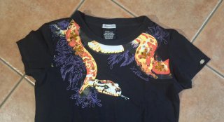 T-shirt Zu Elements vintage con stampa serpente
