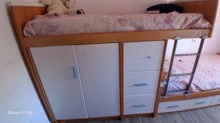 Cama tren infantil con cajones