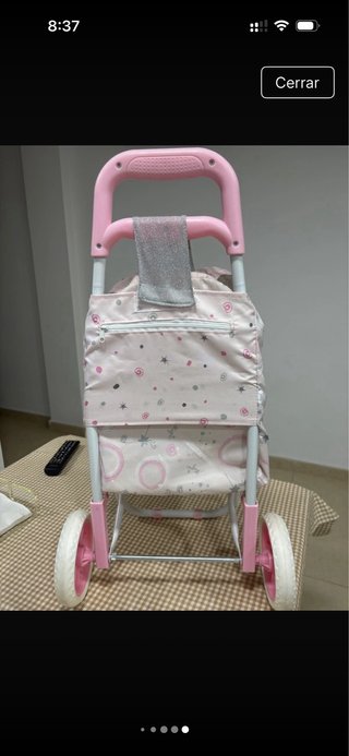 Carrito de compra rosa para niños