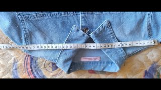 Giacca corta denim blu con strass miss Blumarine
