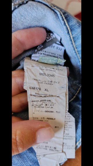 Giacca corta denim blu con strass miss Blumarine