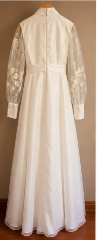 Vestido Novia Vintage 1970 Tocado Floral