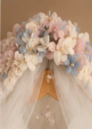 Vestido Novia Vintage 1970 Tocado Floral