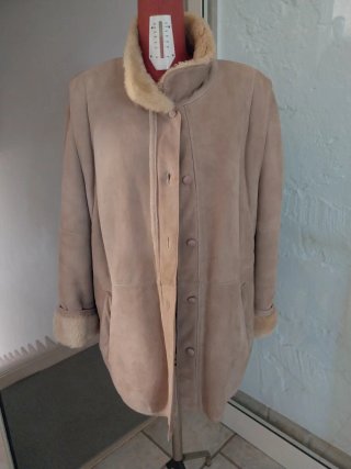 Giacca montone donna beige