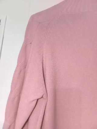 Jersey punto trenzado rosa talla L