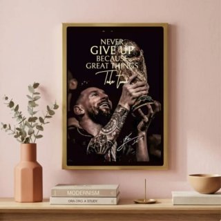 Quadro Messi Coppa del Mondo Oro Nero