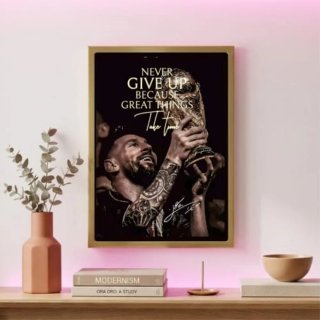 Quadro Messi Coppa del Mondo Oro Nero
