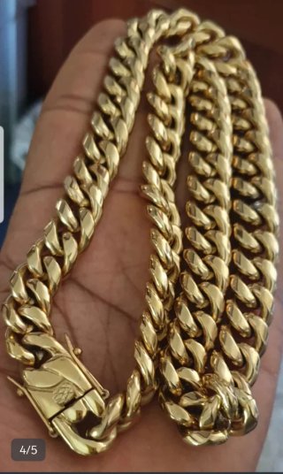 Cadena y Pulsera Acero 316L Dorado
