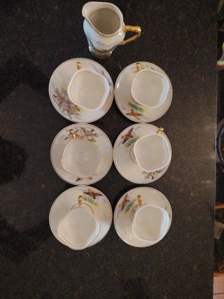 Juego 6 Tazas Café Antiguas