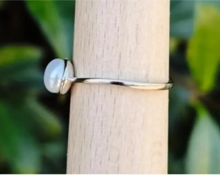 Anello Argento 925 Perla Naturale Zirconi