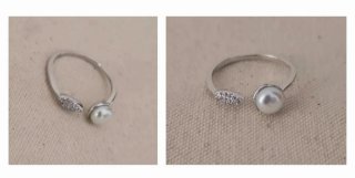 Anello Argento 925 Perla Naturale Zirconi