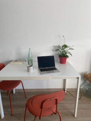Mesa de comedor blanca extensible