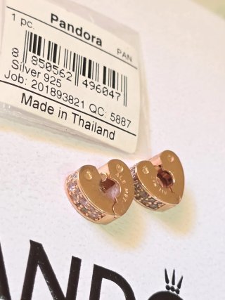 Pandora Clips Corazón Baño Oro Rosa
