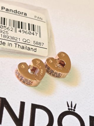 Pandora Clips Corazón Baño Oro Rosa