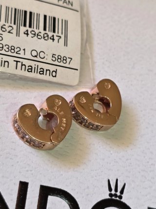 Pandora Clips Corazón Baño Oro Rosa