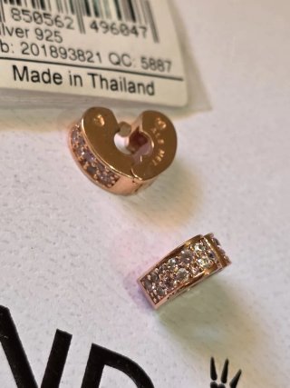 Pandora Clips Corazón Baño Oro Rosa