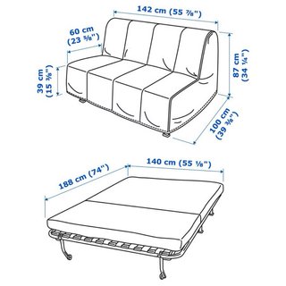 Sofá Cama 2 Plazas Ikea LYCKSELE LÖVÅS