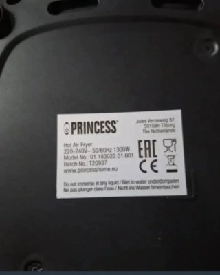 Freidora de Aire Princess Negra