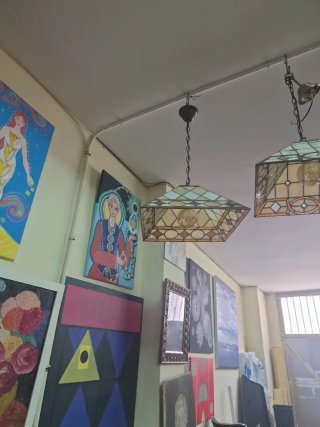 Lámpara de cristal cuadrada
