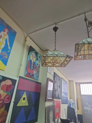 Lámpara de cristal cuadrada