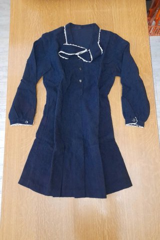 Abito vintage damascato blu