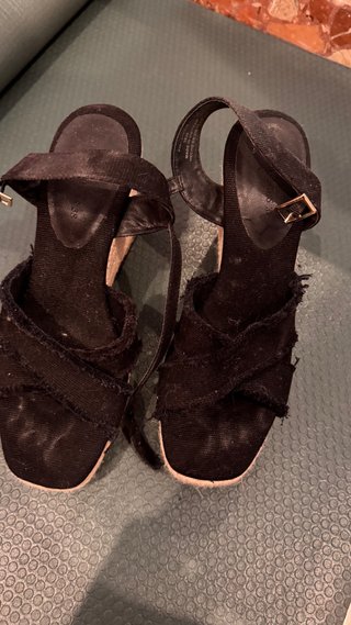 Sandalias cuña negras