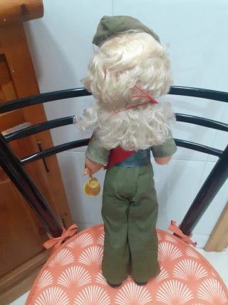 Muñeca antigua militar con trompeta