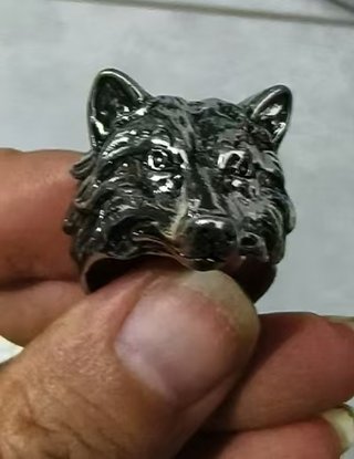 Anillo Lobo Acero Inoxidable Gótico