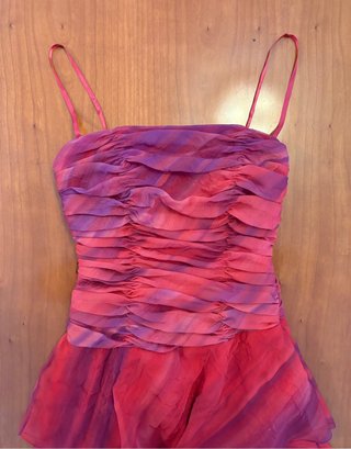 Vestido fiesta fucsia y morado