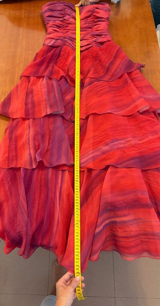 Vestido fiesta fucsia y morado