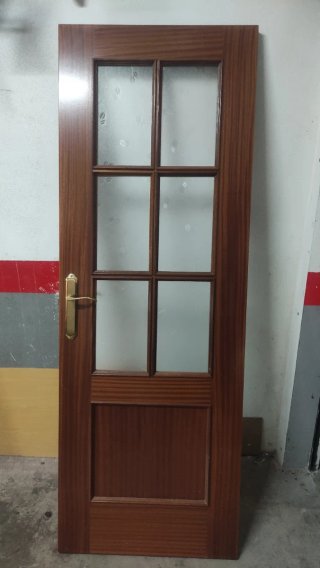Puerta madera interior con cristal 2.03x72,5